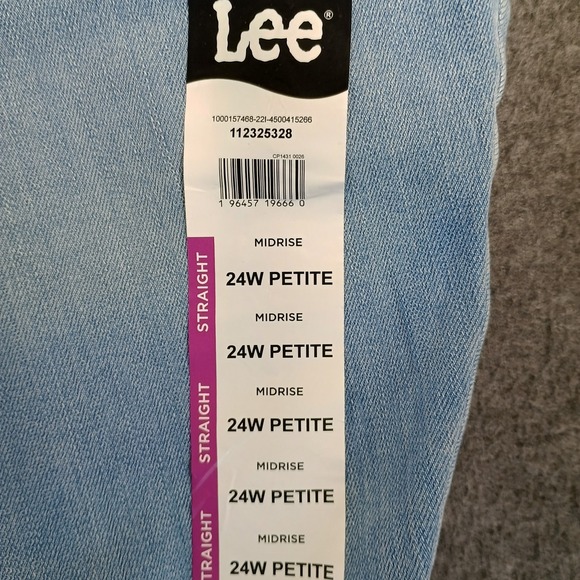 Lee Plus Midrise Relaxed Fit Straight Leg Jean Womens 24W Petite Light Wash Mom - Picture 8 of 15